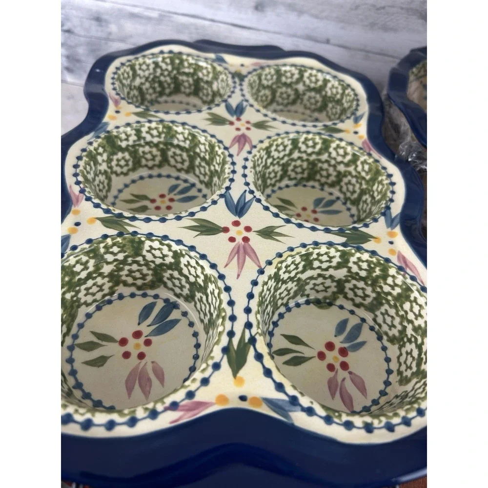 Temp-Tations By Tara Blue Old World Cup Cake And Serving Set